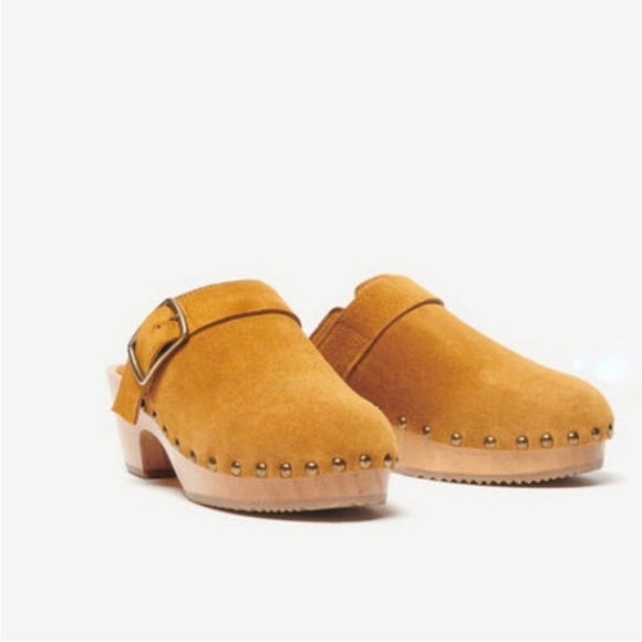 Ba&sh Paris yellow suede clogs - Picture 1 of 10